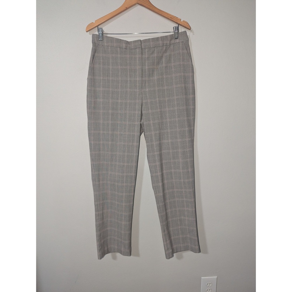 14 Long Express Editor Straight Ankle Super High Rise Plaid Pants
